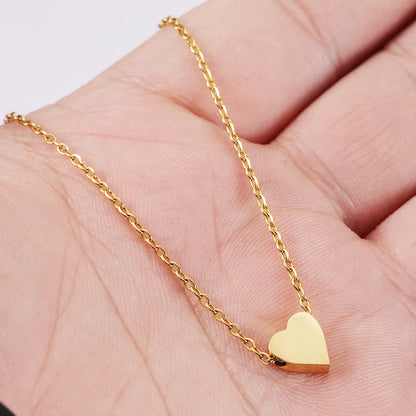 Basic Simple Style Classic Style Heart Shape Stainless Steel Plating Pendant Necklace