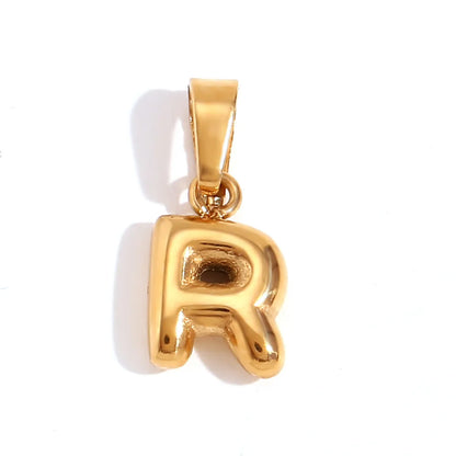 1 Piece 304 Stainless Steel 18K Gold Plated Letter Polished Pendant