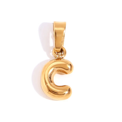 1 Piece 304 Stainless Steel 18K Gold Plated Letter Polished Pendant