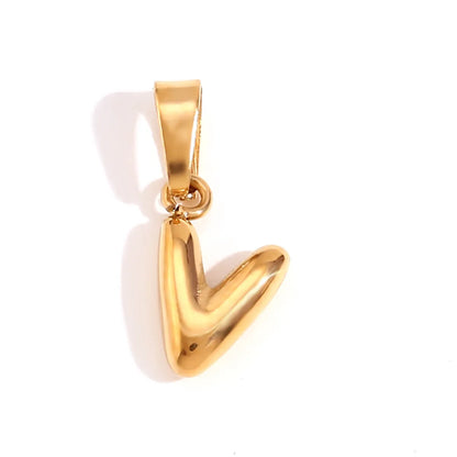 1 Piece 304 Stainless Steel 18K Gold Plated Letter Polished Pendant