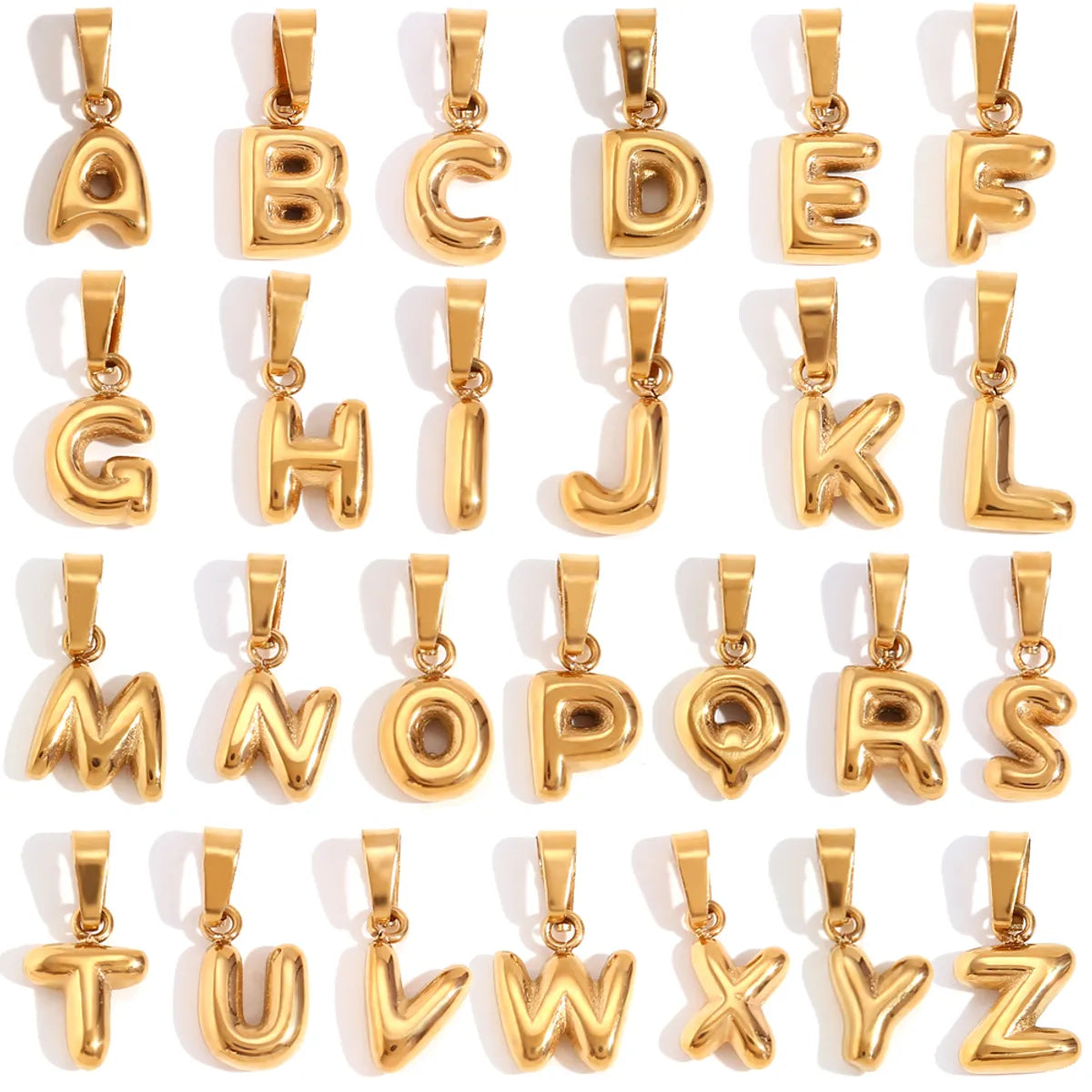 1 Piece 304 Stainless Steel 18K Gold Plated Letter Polished Pendant