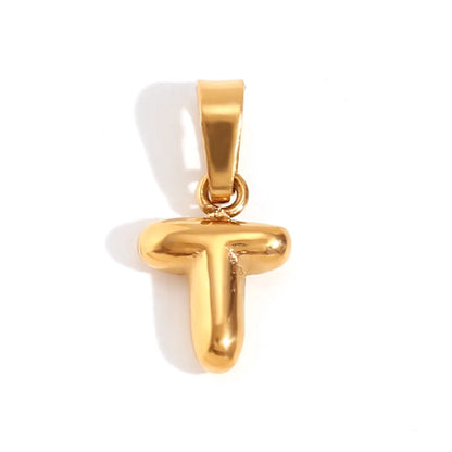 1 Piece 304 Stainless Steel 18K Gold Plated Letter Polished Pendant