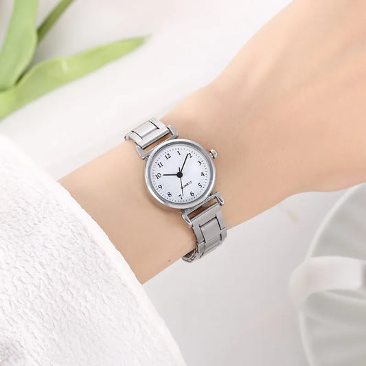 Basic Simple Style Classic Style Round Single Folding Buckle Quartz Women'S Watches