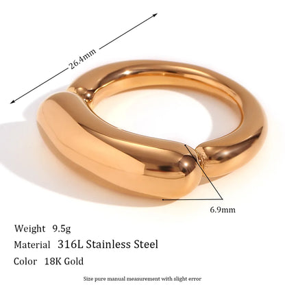 Wholesale Jewelry Basic Simple Style Classic Style Solid Color 304 Stainless Steel 18K Gold Plated Plating Rings