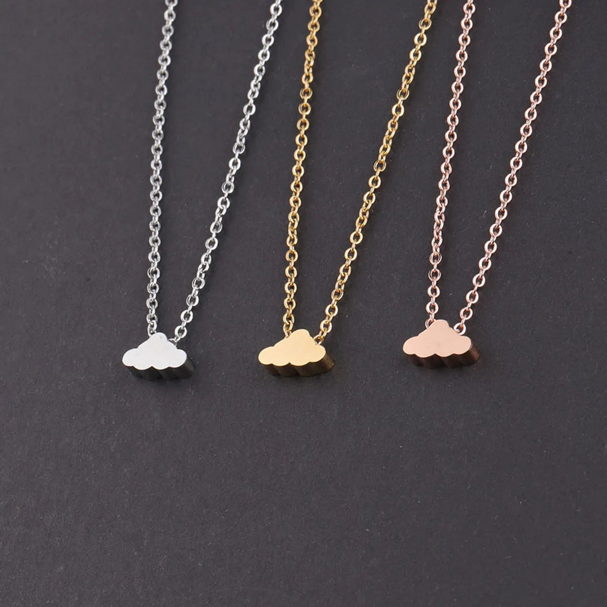 Basic Simple Style Clouds Titanium Steel Pendant Necklace