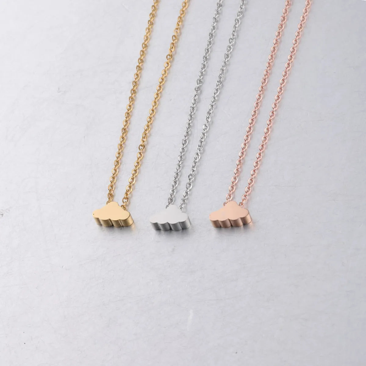 Basic Simple Style Clouds Titanium Steel Pendant Necklace