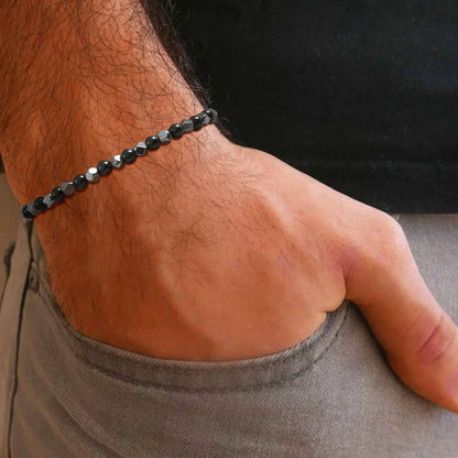 Basic Simple Style Color Block Tiger Eye Hematite  Beaded Men'S Bracelets