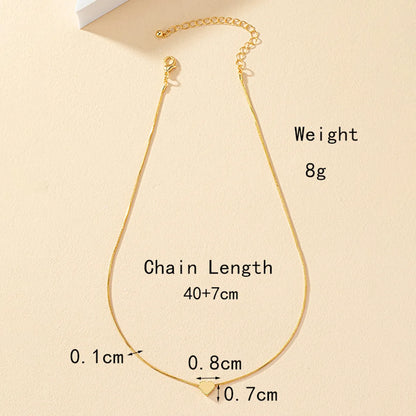 Basic Simple Style Commute Heart Shape Alloy Plating 14k Gold Plated Women'S Pendant Necklace