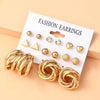 Basic Simple Style Heart Shape Spiral Stripe Leopard Arylic Imitation Pearl Alloy Inlay Rhinestones Women'S Earrings