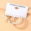 Basic Simple Style Heart Shape Spiral Stripe Leopard Arylic Imitation Pearl Alloy Inlay Rhinestones Women'S Earrings