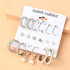 Basic Simple Style Heart Shape Spiral Stripe Leopard Arylic Imitation Pearl Alloy Inlay Rhinestones Women'S Earrings