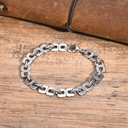 Basic Simple Style Number Solid Color 201 Stainless Steel Men'S Bracelets