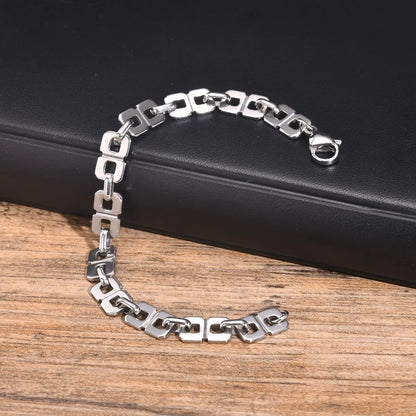 Basic Simple Style Number Solid Color 201 Stainless Steel Men'S Bracelets