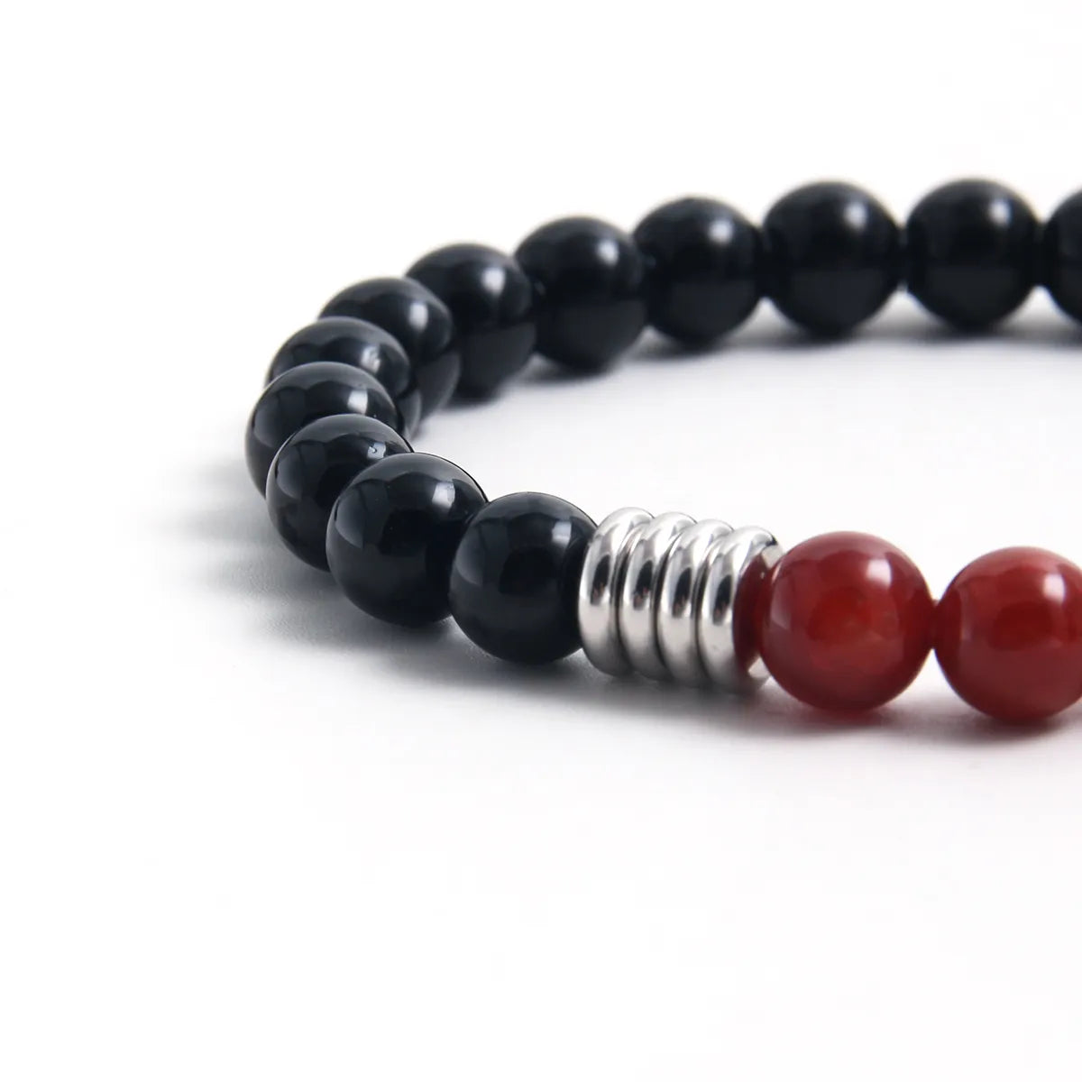 Basic Simple Style Round 304 Stainless Steel Natural Stone Obsidian Beaded Men'S Bracelets