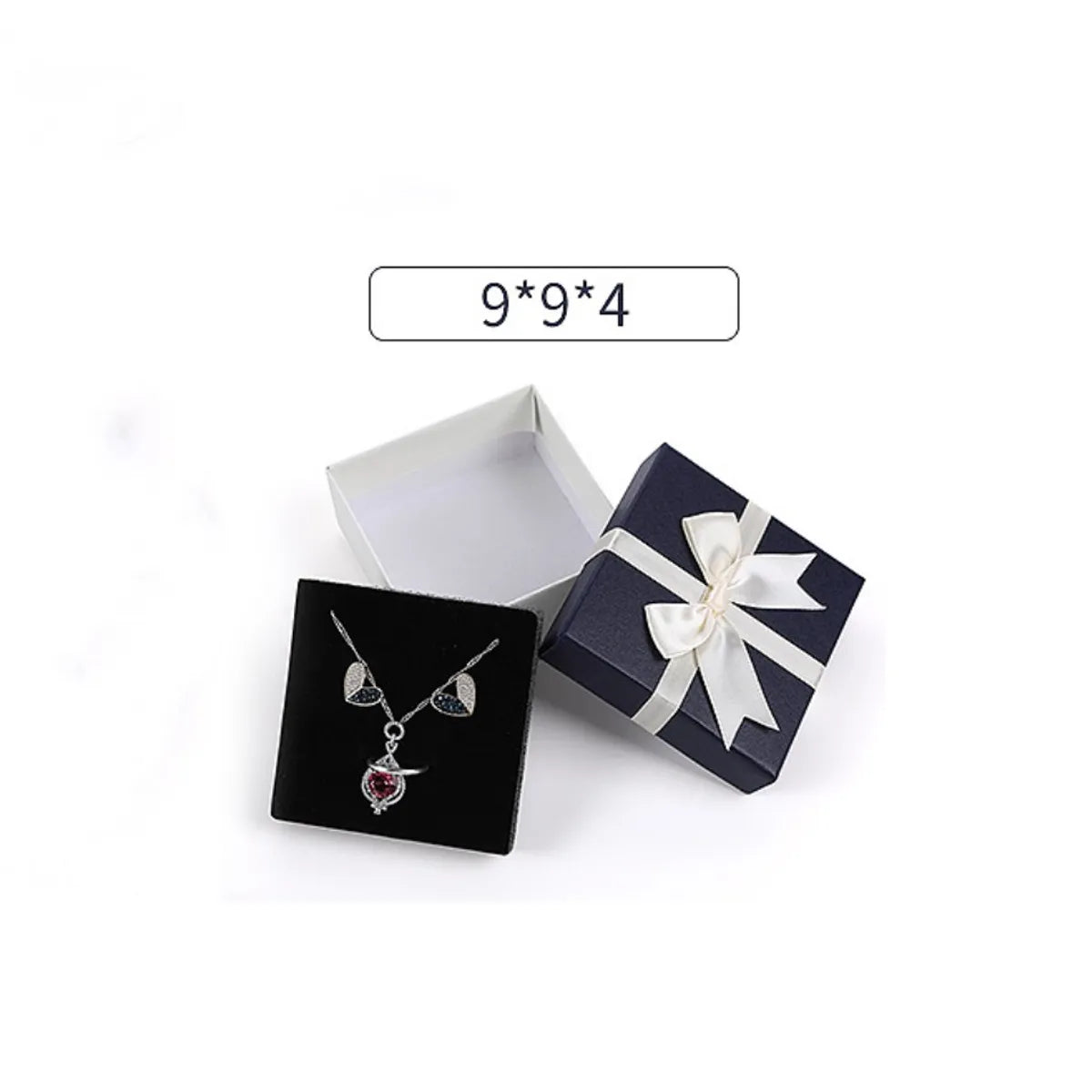 Basic Simple Style Solid Color Bow Knot Paper Jewelry Boxes