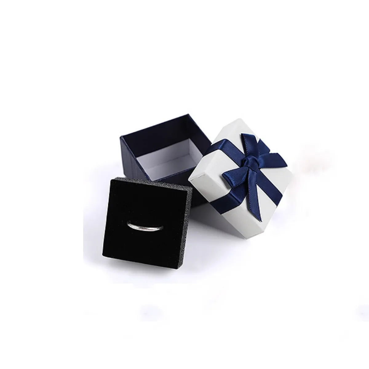 Basic Simple Style Solid Color Bow Knot Paper Jewelry Boxes