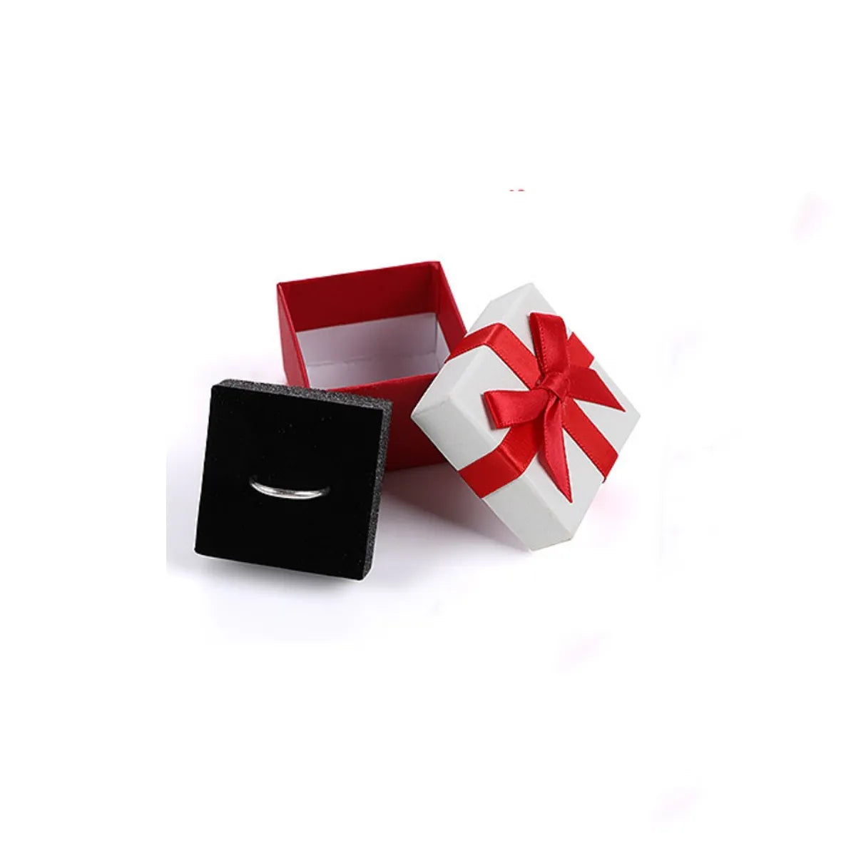 Basic Simple Style Solid Color Bow Knot Paper Jewelry Boxes