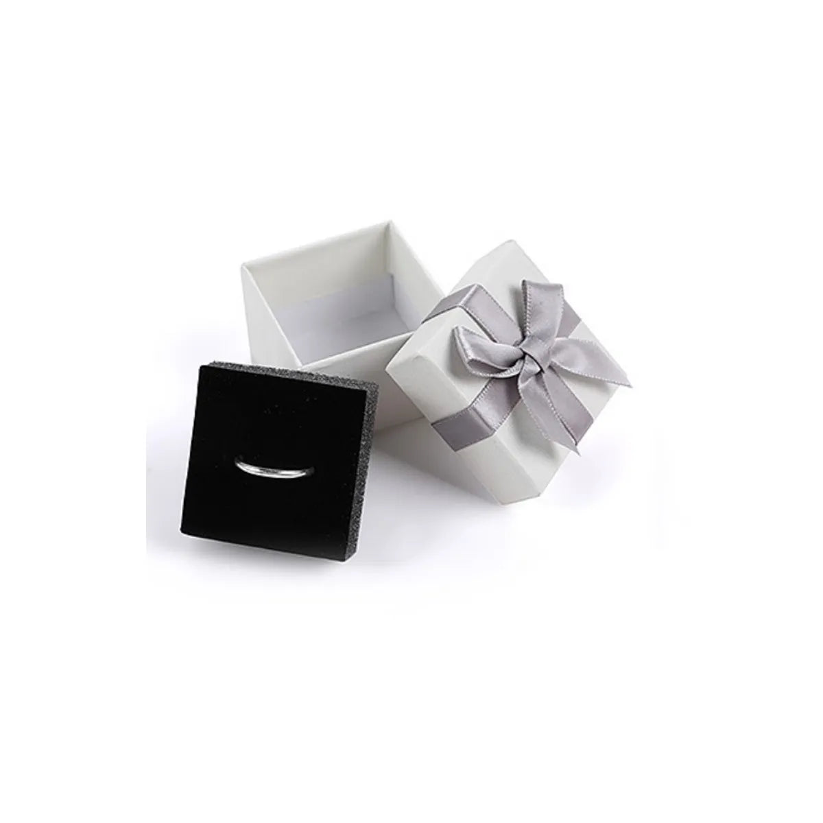 Basic Simple Style Solid Color Bow Knot Paper Jewelry Boxes