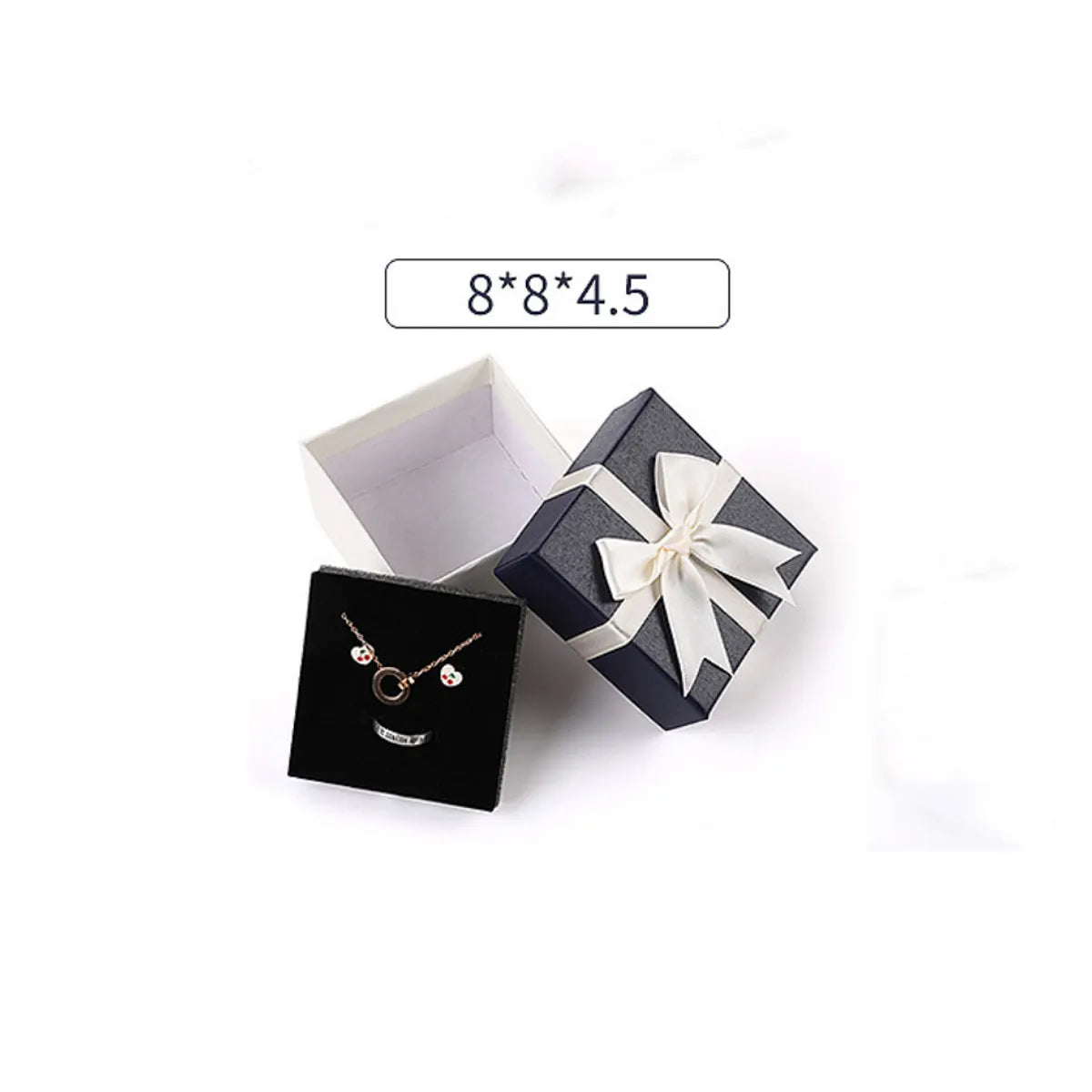 Basic Simple Style Solid Color Bow Knot Paper Jewelry Boxes