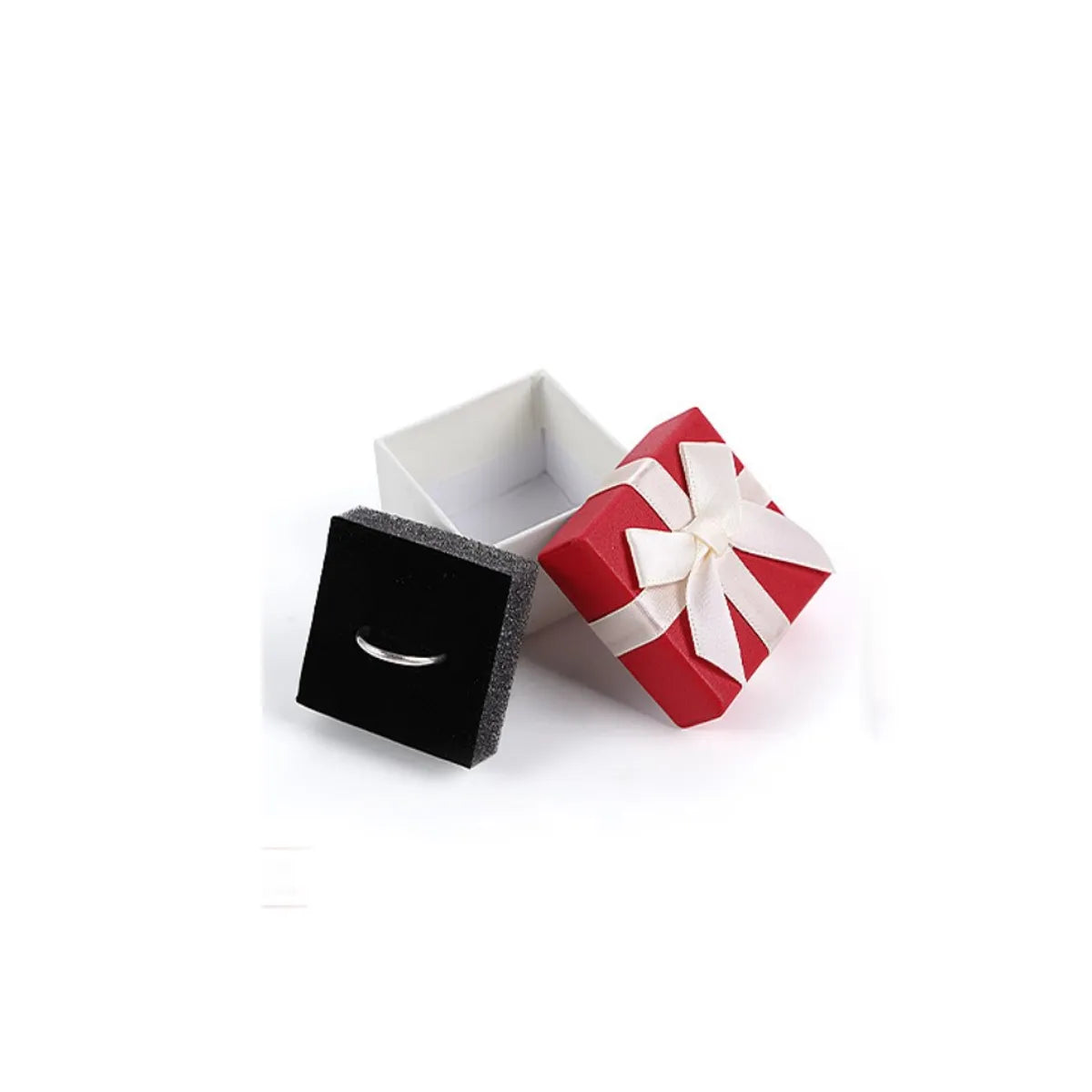 Basic Simple Style Solid Color Bow Knot Paper Jewelry Boxes