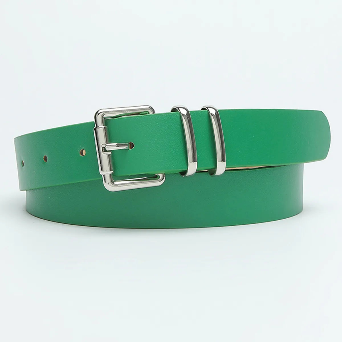 Basic Simple Style Solid Color Pu Leather Alloy Women'S Leather Belts