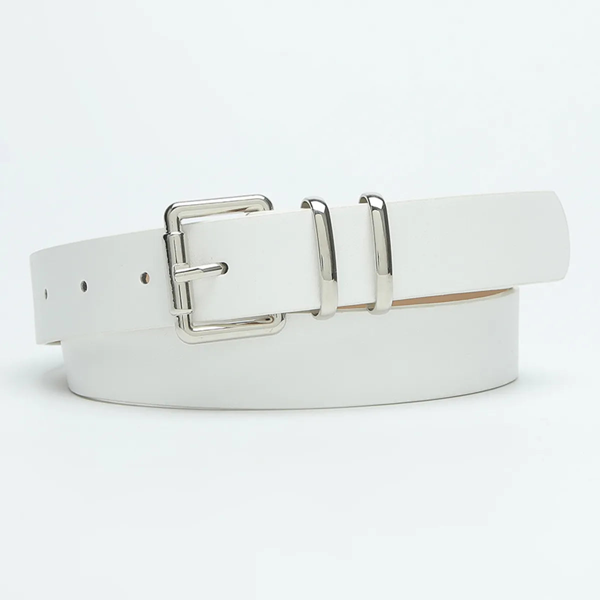 Basic Simple Style Solid Color Pu Leather Alloy Women'S Leather Belts