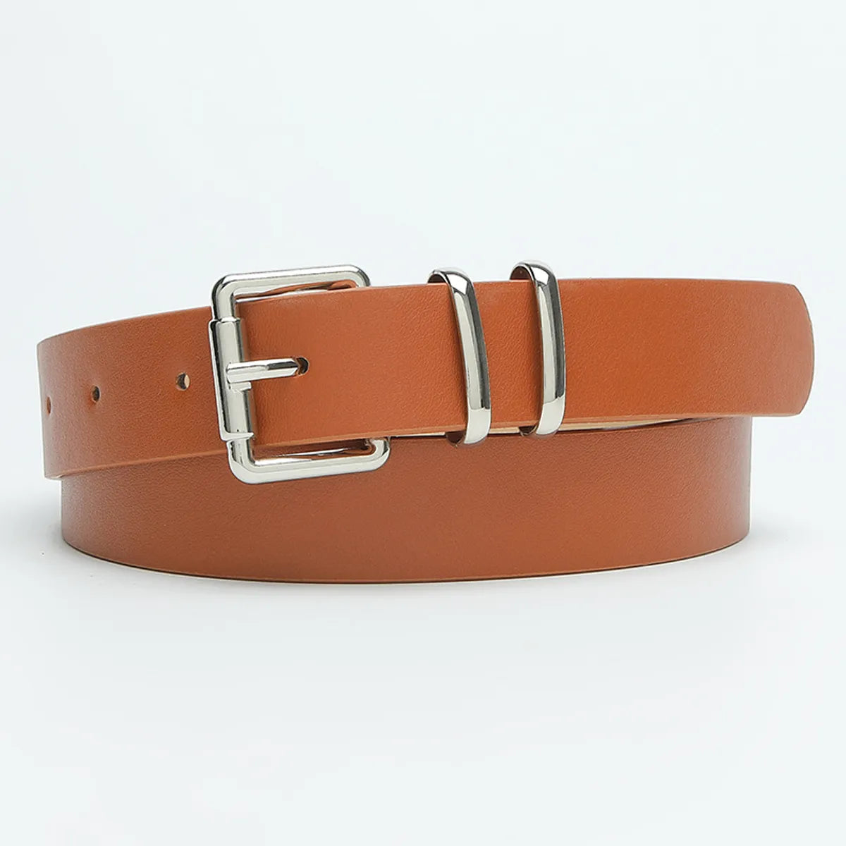 Basic Simple Style Solid Color Pu Leather Alloy Women'S Leather Belts