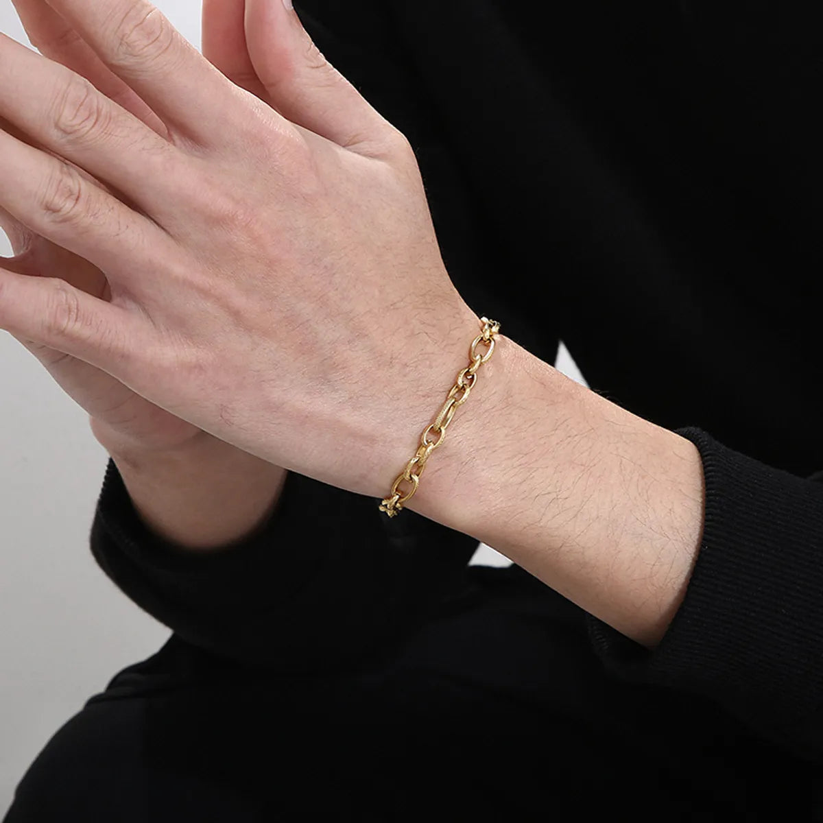 Basic Simple Style Solid Color Stainless Steel 18k Gold Plated Unisex Bracelets