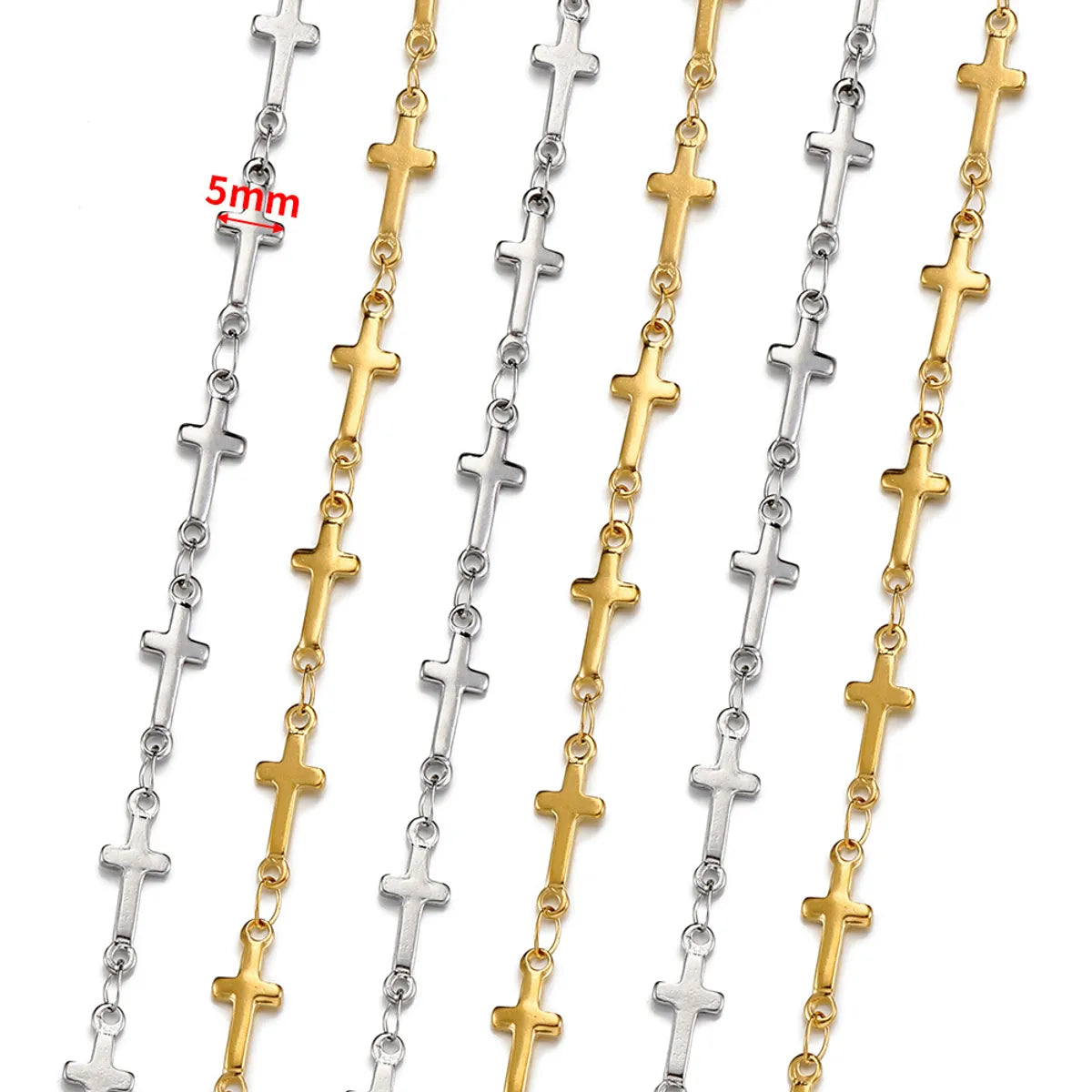 1 Set Stainless Steel 18K Gold Plated Polished Chain