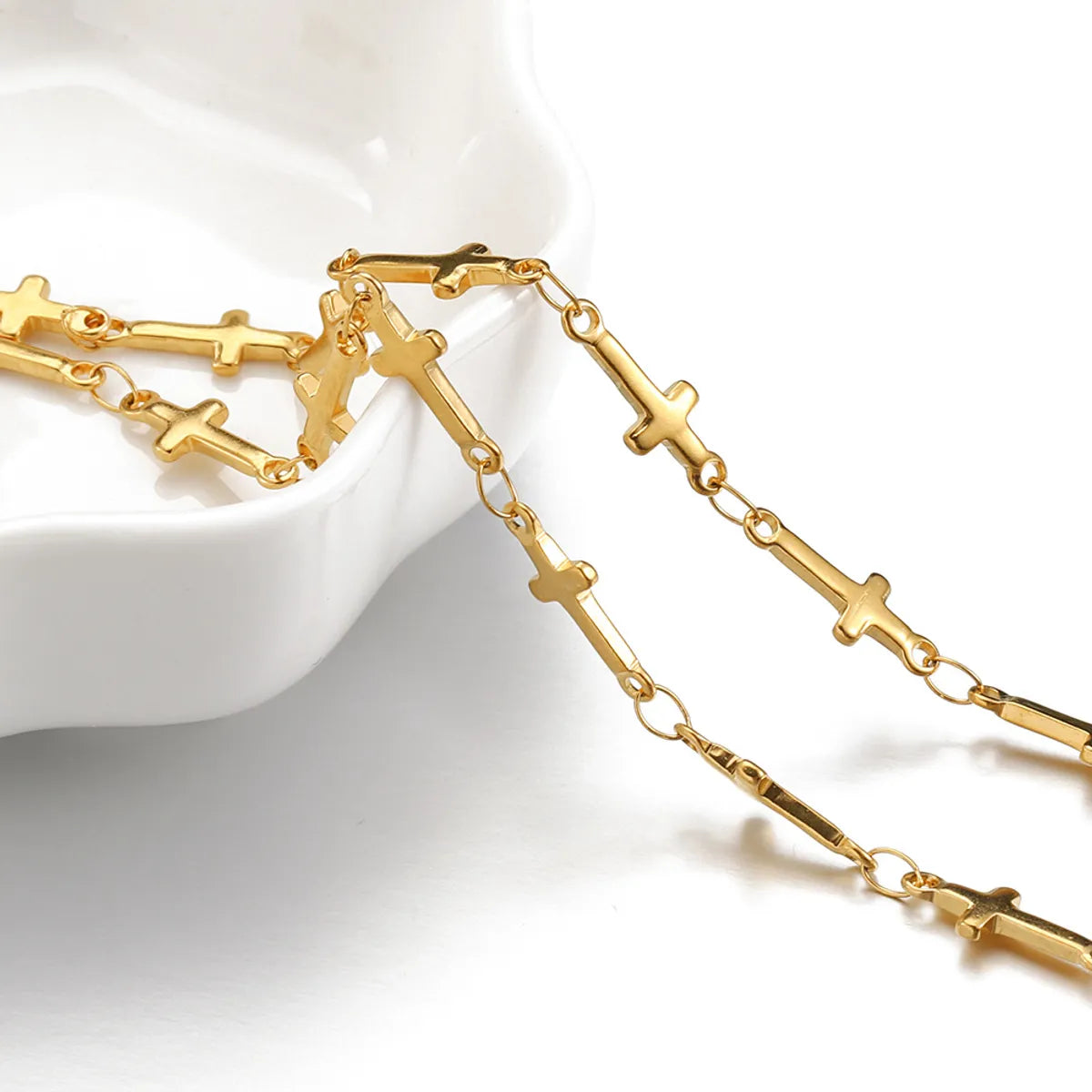 1 Set Stainless Steel 18K Gold Plated Polished Chain