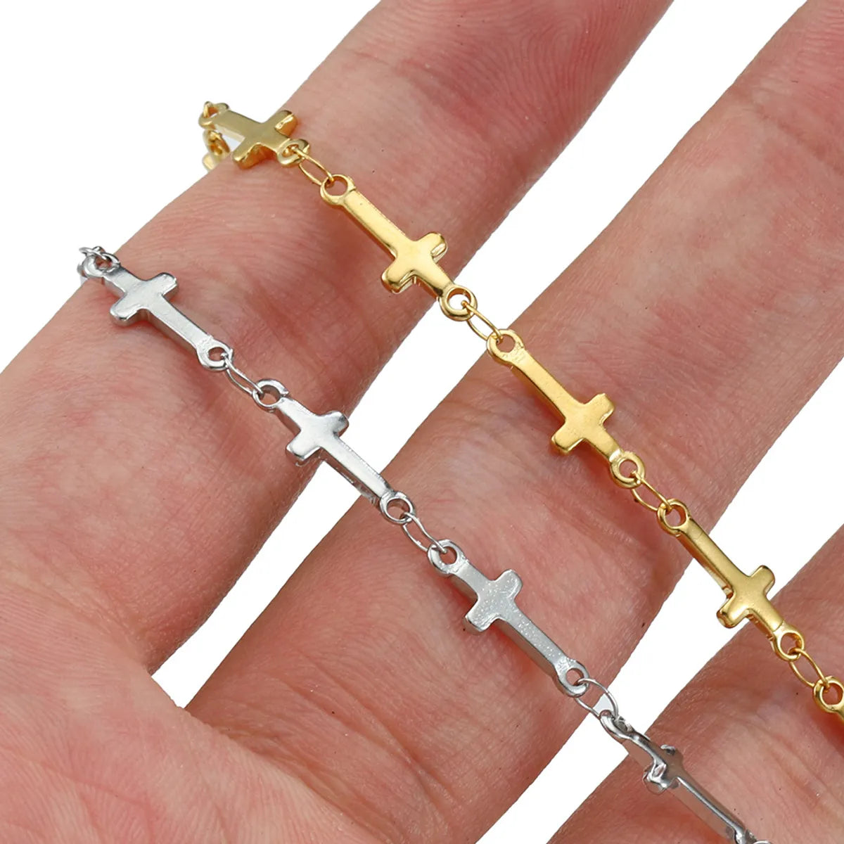 1 Set Stainless Steel 18K Gold Plated Polished Chain