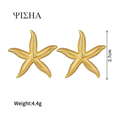 Basic Simple Style Starfish Plating Titanium Steel Ear Studs