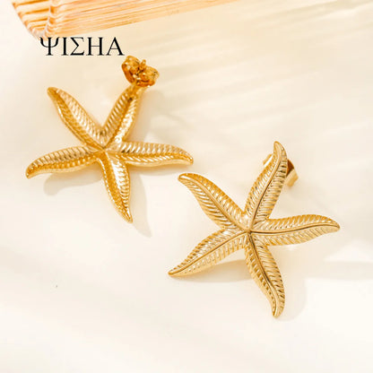 Basic Simple Style Starfish Plating Titanium Steel Ear Studs