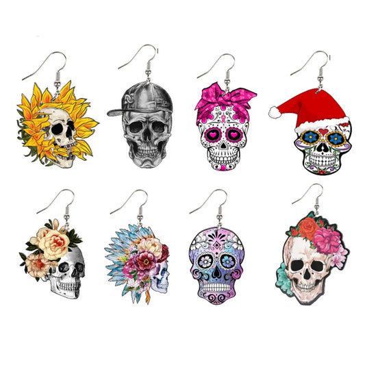 Basic Skull Arylic Patchwork Women'S Drop Earrings