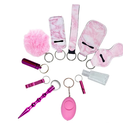 Women'S Children'S Self-Defense Set Aluminum Wolf Baton Alarm Keychain