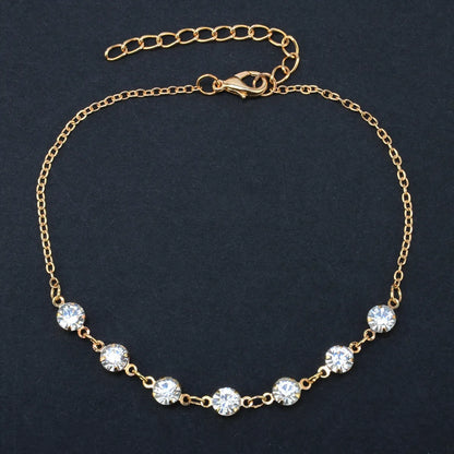 Basic Solid Color Alloy Plating Women'S Anklet