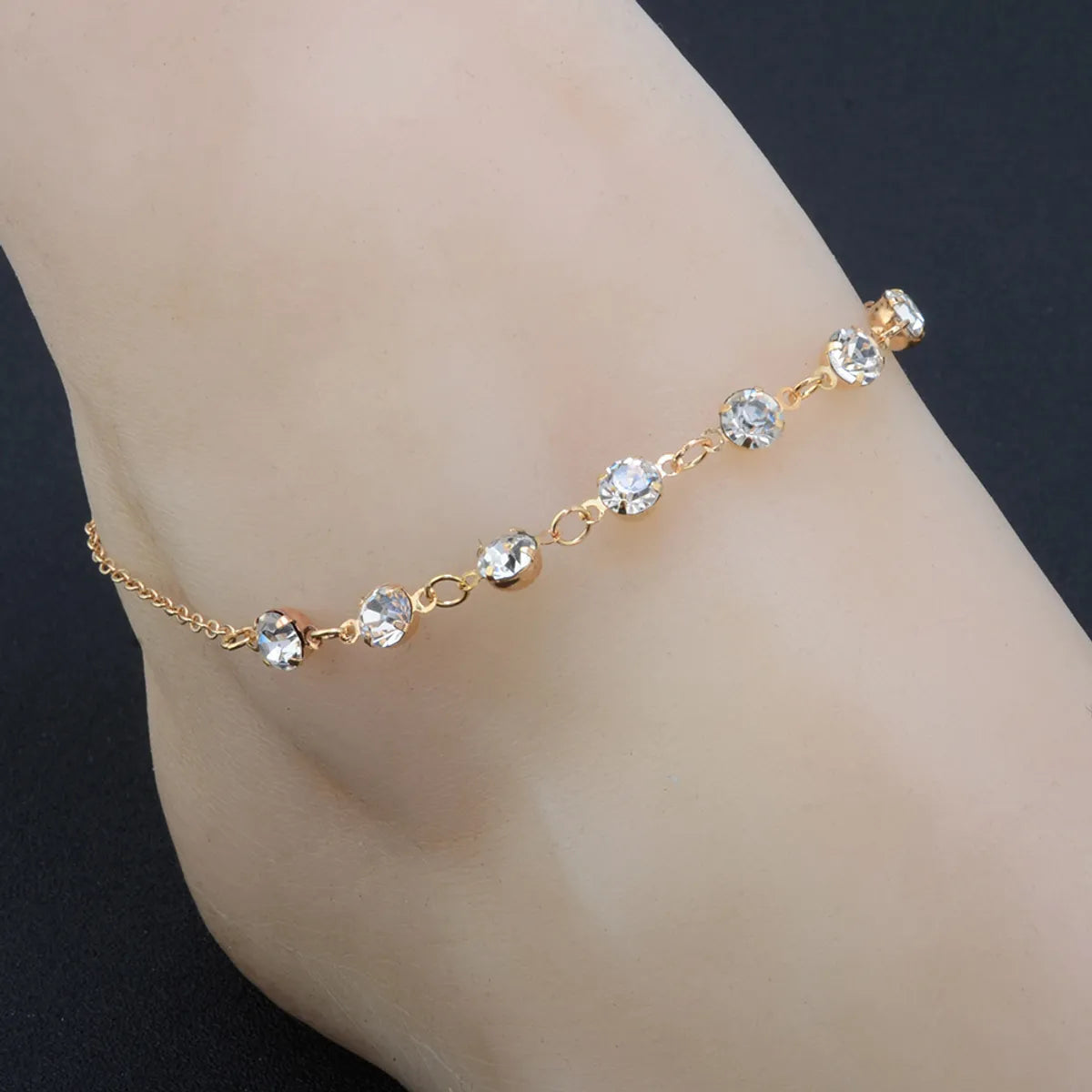 Basic Solid Color Alloy Plating Women'S Anklet