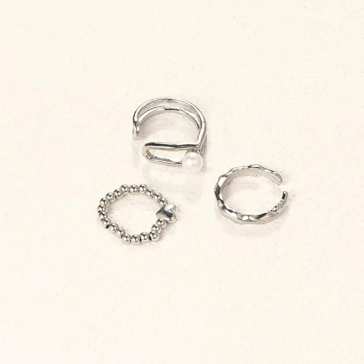 Basic Solid Color Alloy Plating Women's Open Rings