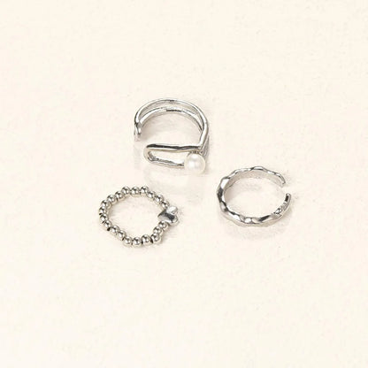 Basic Solid Color Alloy Plating Women's Open Rings