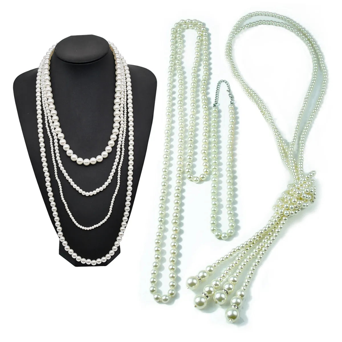 Basic Solid Color Imitation Pearl Beaded Women's Necklace 1 Piece