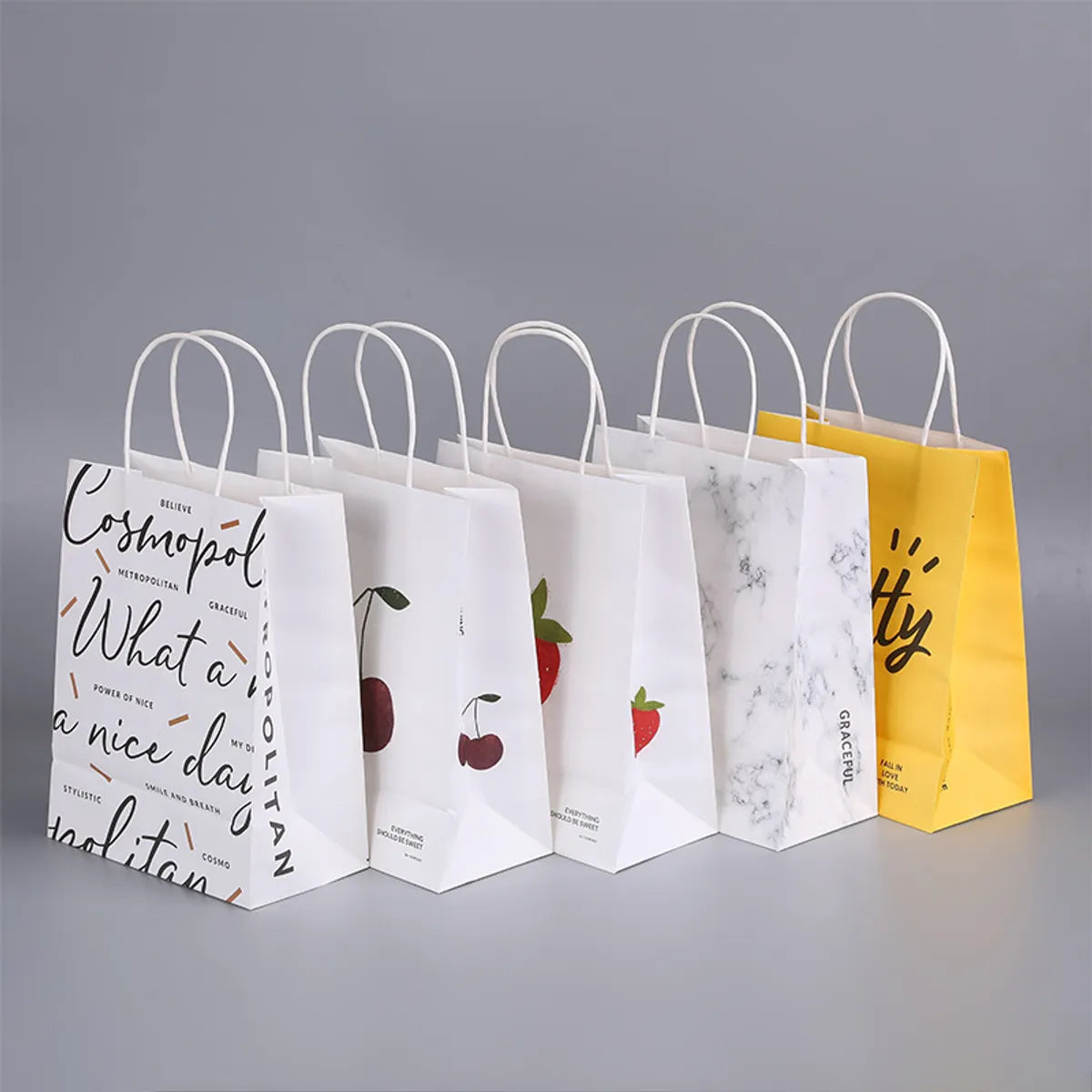 Basic Solid Color Paper Party Gift Bags