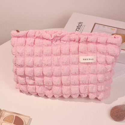 Basic Solid Color Polyester Square Makeup Bags