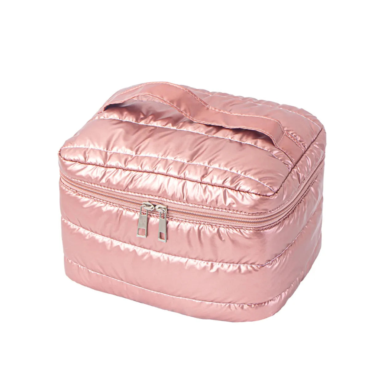 Basic Solid Color Polyester Square Makeup Bags