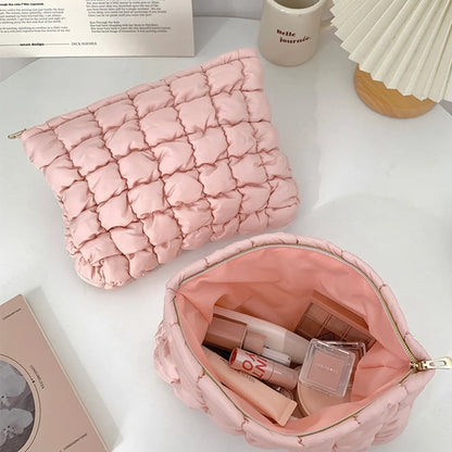 Basic Solid Color Polyester Square Makeup Bags