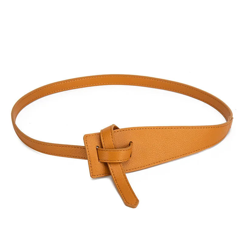 Basic Solid Color Pu Leather Belt