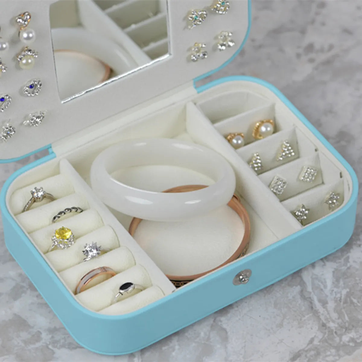 Basic Solid Color Pu Leather Jewelry Boxes