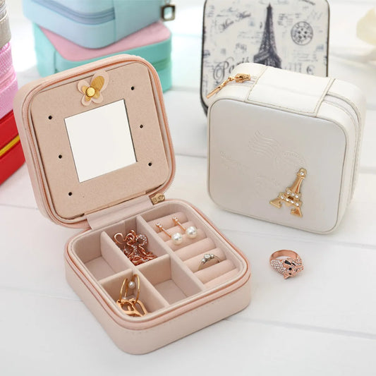 Basic Solid Color Pu Leather Jewelry Boxes