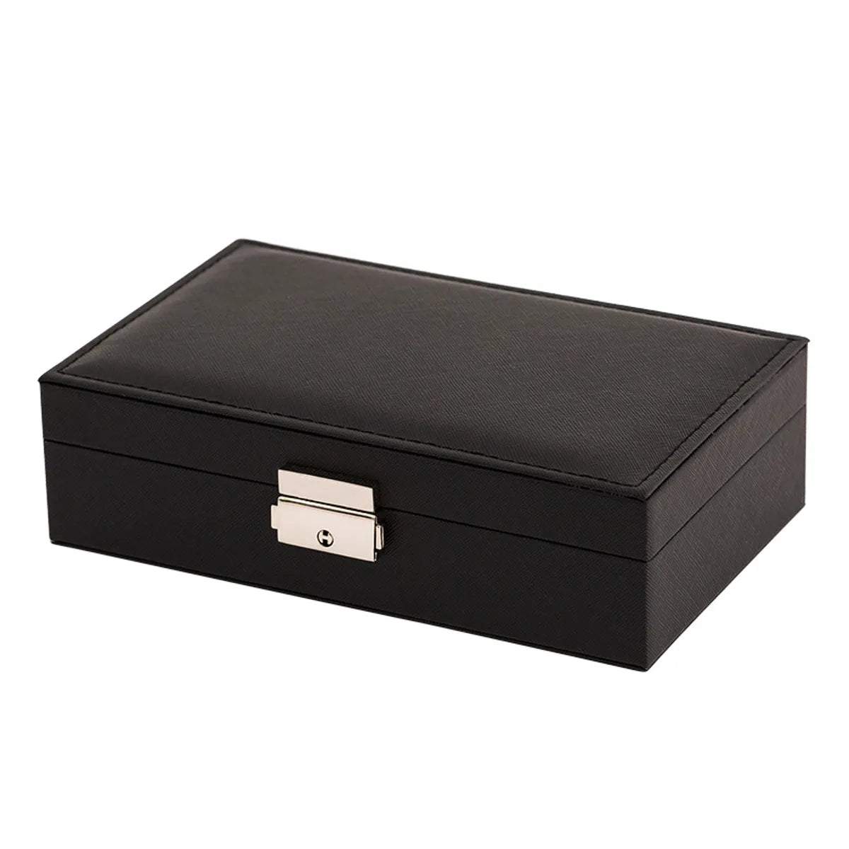 Basic Solid Color Pu Leather Metal Jewelry Boxes