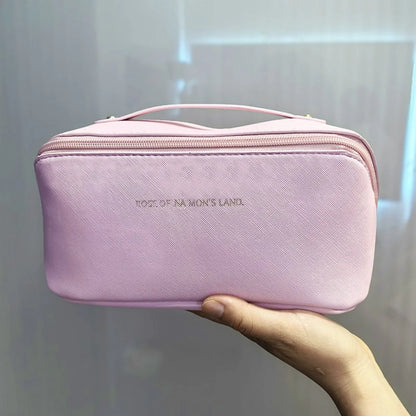 Basic Solid Color Pu Leather Square Makeup Bags