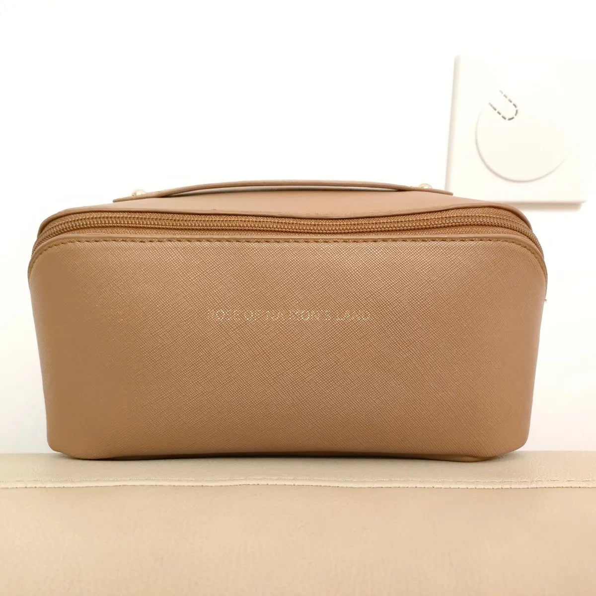 Basic Solid Color Pu Leather Square Makeup Bags